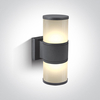 Cylinder Outdoor Up & Down Wall Light - Anthracite & Opal