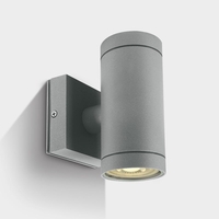Cylinder Outdoor Up & Down Wall Light - Grey