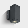 Cylinder Square Outdoor Up & Down Wall Light - Anthracite