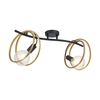 Dallas Double Ring 2 Light Flush Ceiling Light - Black & Gold
