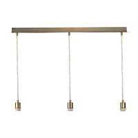 Dar 3 Light Ceiling Pendant Lamp Holder - Antique Brass