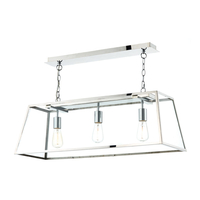 Dar Academy 3 Light Bar Ceiling Pendant - Stainless Steel