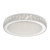 Dar Akelia Large LED Flush Ceiling Light - Polished Stainless Steel