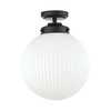Dar Alrik Bathroom Semi-Flush Ceiling Light - Matt Black