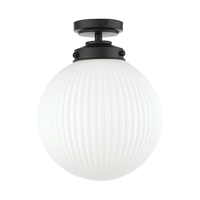 Dar Alrik Bathroom Semi-Flush Ceiling Light - Matt Black