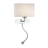 Dar Amalfi Wall Light with LED Reading Light - Polished Chrome