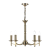 Dar Ambassador 5 Light Semi-Flush Ceiling Light - Antique Brass
