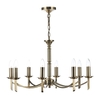 Dar Ambassador 8 Light Chandelier - Antique Brass