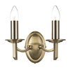 Dar Ambassador Twin Wall Light - Antique Brass