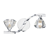 Dar Ancona Crystal Twin Wall Light - Polished Chrome