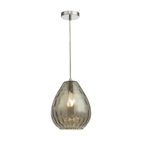 Dar Apulia Glass Ceiling Pendant Light - Smoked