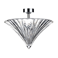 Dar Ardeche Glass Flush Light - Polished Chrome