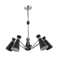 Dar Ashworth 5 Arm Ceiling Pendant Light - Black