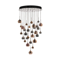 Dar Aurelia 30 Light Glass Cluster Ceiling Pendant - Copper & Bronze