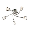 Dar Austin 5 Light Glass Semi-Flush Ceiling Light - Satin Chrome