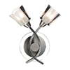 Dar Austin Glass Twin Wall Light - Satin Chrome