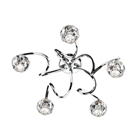 Dar Babylon 5 Light Semi-Flush Ceiling Light - Polished Chrome