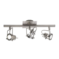 Dar Bauhaus 3 Light Spotlight Bar - Satin Chrome