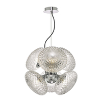 Dar Bibiana 6 Arm Glass Ceiling Pendant Light - Clear