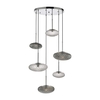 Dar Bibiana 6 Light Glass Cascade Ceiling Pendant - Clear & Smoked