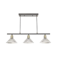 Dar Boyd 3 Light Ceiling Bar Pendant - Antique Brass