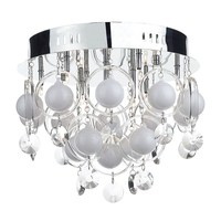 Dar Cloud 9 Light Glass Flush Light - Polished Chrome