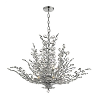 Dar Cordelia Crystal Chandelier - Polished Chrome