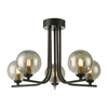 Dar Cradle 5 Arm Semi-Flush Ceiling Light - Satin Black