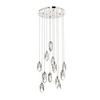 Dar Crystal 12 Light Cluster Ceiling Pendant - Polished Chrome