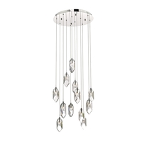 Dar Crystal 12 Light Cluster Ceiling Pendant - Polished Chrome