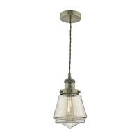 Dar Curtis Ceiling Pendant Light - Brass