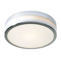 Dar Cyro Glass Small Flush Light - Polished Chrome