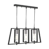 Dar Dax 3 Light Bar Ceiling Pendant - Black