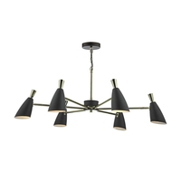 Dar Diego 6 Arm Ceiling Pendant Light - Black