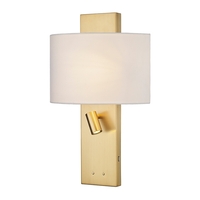 Dar Dijon LED Reading Light with USB Charging Port - Satin Brass