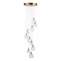 Dar Dita 10 Light Cluster Ceiling Pendant - Brass