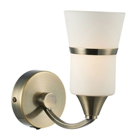 Dar Dublin Glass LED Wall Light - Antique Brass