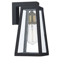 Dar Duval Outdoor Hanging Lantern Wall Light - Matt Black