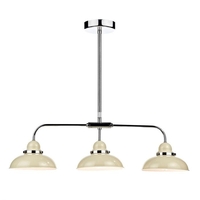 Dar Dynamo 3 Light Bar Ceiling Pendant - Cream