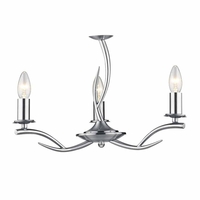 Dar Elka 3 Light Semi-Flush Ceiling Light - Satin Chrome