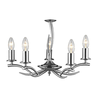 Dar Elka 5 Light Chandelier - Satin Chrome