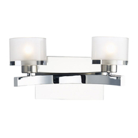 Dar Eton Glass Twin Wall Light - Polished Chrome
