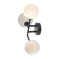 Dar Euan 3 Arm Wall Light - Black & White