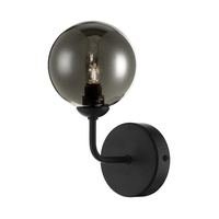 Dar Feya Glass Wall Light - Matt Black