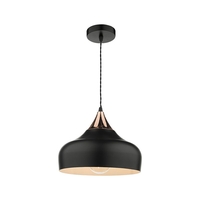 Dar Gaucho Ceiling Pendant Light - Black & Copper