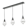 Dar Gianni 3 Light Bar Ceiling Pendant - Matt Black