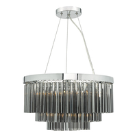 Dar Giovana 5 Light Chandelier - Smoked Glass