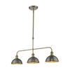 Dar Governor 3 Light Ceiling Bar Pendant - Antique Chrome