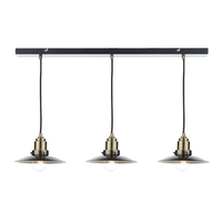 Dar Hannover 3 Light Bar Ceiling Pendant - Antique Brass