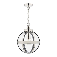 Dar Heath Glass Ceiling Pendant Light - Polished Nickel